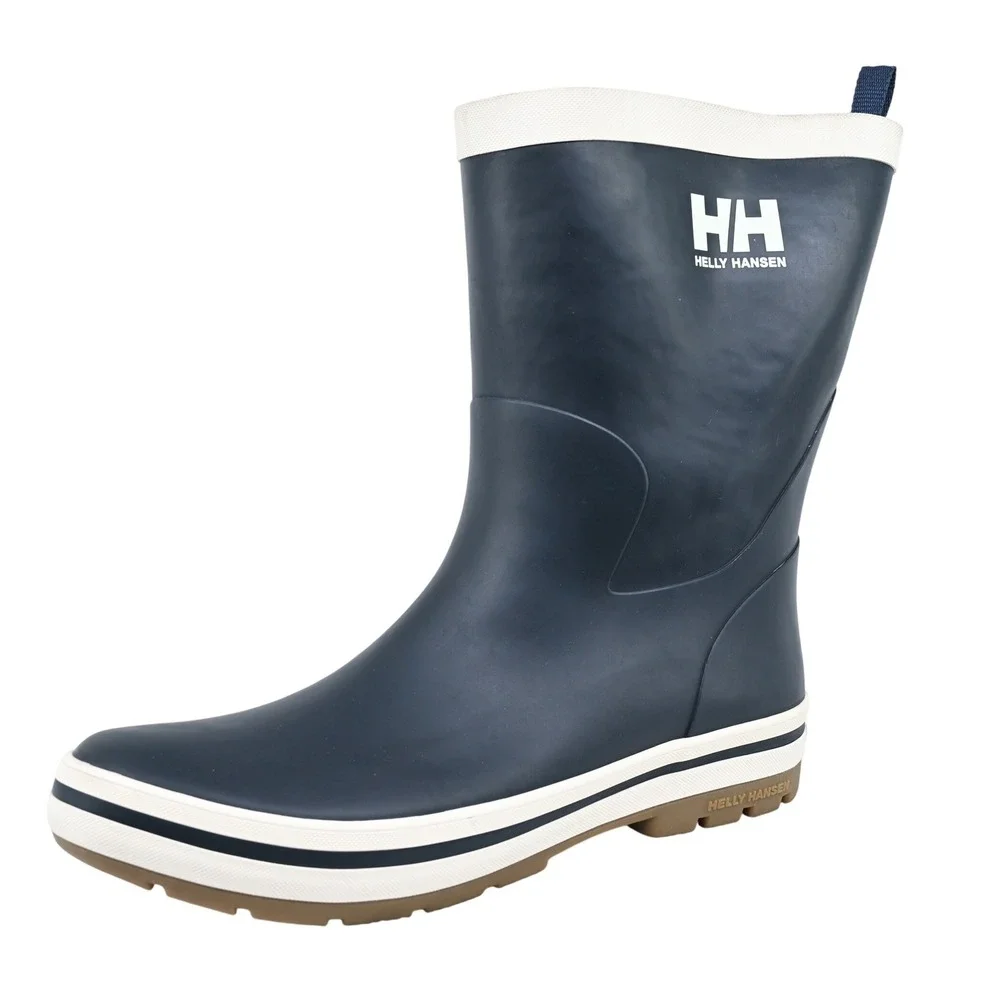 Helly Hansen Midsund 2 Men Rain Boots Size 12.5 US Navy White Waterproof Deck